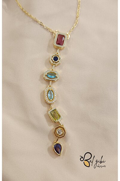 Bujiteri Steel Stone Detail Y Necklace