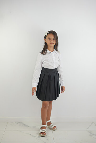 OEM Fusta plisata cu fermoar la spate, negru, 3-7 ani