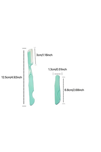 DRECCEX Rastgele Renk 2li Katlanabilir Kaş Bıyık Jileti Kaş Usturası - 1 Küçük 1 Büyük