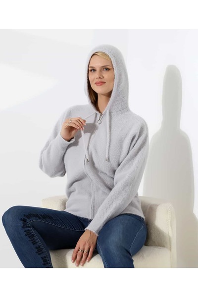 REDMİNA fashion Basic Hooded Knit Cardigan