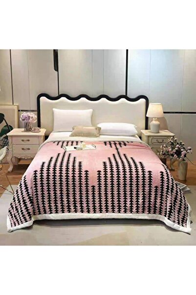 OEM Patura cocolino cu dos plusat pentru pat dublu, model dungi cusute