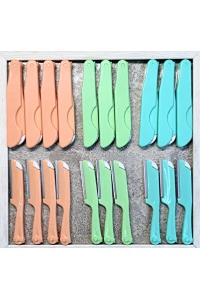 DRECCEX Rastgele Renk 2li Katlanabilir Kaş Bıyık Jileti Kaş Usturası - 1 Küçük 1 Büyük