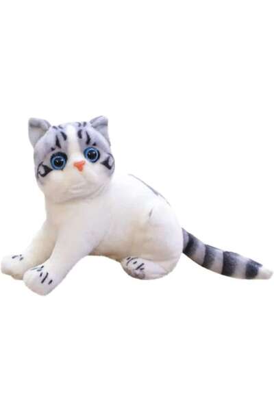 OEM Pisicuta de plus, miauna, gri/alb, 27 cm