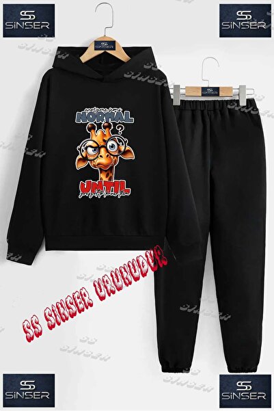 SS SİNSER Παιδικό Unisex Σετ Φόρμας με Κουκούλα με Στάμπα "ZURAFA MORMAL UNIT...