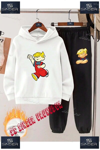 SS SİNSER Παιδικό Unisex Σετ Φούτερ με Κουκούλα και Στάμπα "DENIS COCUK EL SA...