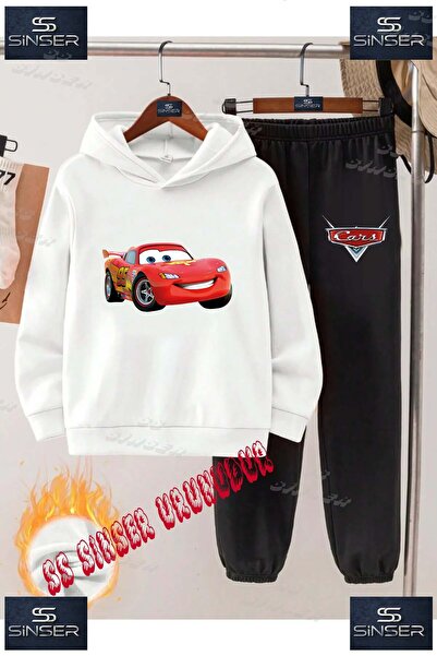 SS SİNSER Детски унисекс спортен екип с качулка и принт „Lightning McQueen Pl...