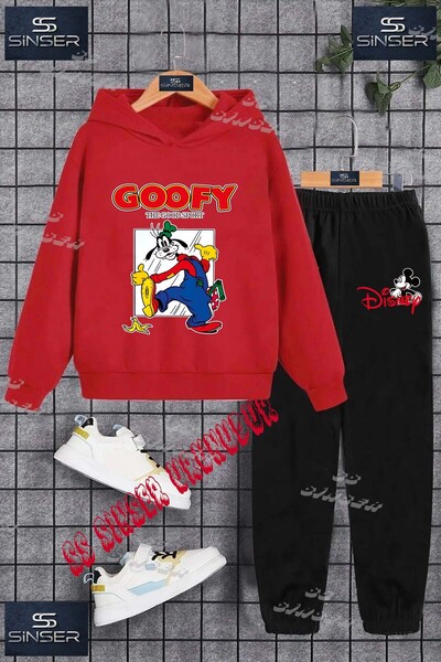 SS SİNSER Παιδικό Unisex Σετ Φόρμας με Κουκούλα και Στάμπα "GOOFY DOG WINDSCR...