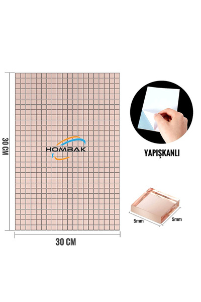 Hombak 30x30 Cm Mozaik Duvar Paneli Ayna Mobilya Banyo Eğlence Merkezi Kaplama