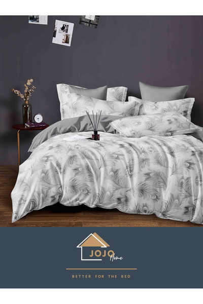 JOJO HOME Bed linen, fine cotton, double bed, 230x240, with pattern