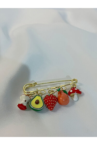 Berilya Aksesuar 5'li Charm Detaylı İskoç İğnesi, Broş