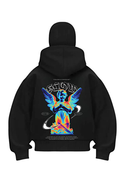 1blood سترة كارديجان من Beom Angel مطبوعة باللون الأسود على شكل قناع ثلج السا...