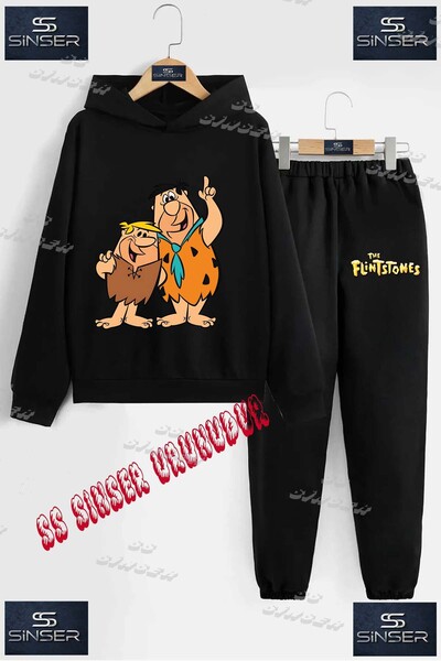 SS SİNSER طقم بدلة رياضية للأطفال من الجنسين مطبوع عليها عبارة 'فريد وبارني ت...