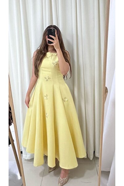 SELSAL Soft embroidered midi dress