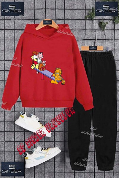 SS SİNSER Παιδικό Unisex Σετ Φόρμας με Στάμπα "GRFIELD TAHTIRAVALLI " και Κου...