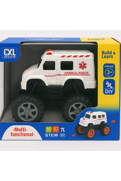 TSUMAB STEM DIY Ambulance Monster Truck Toy – Build & Learn Educational Vehicle for Kids