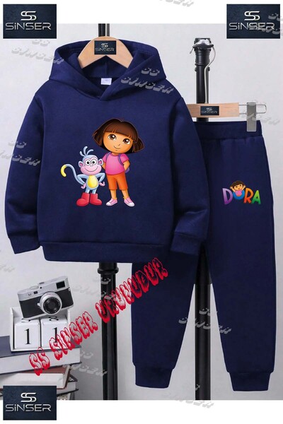 SS SİNSER Set de trening cu hanorac imprimat pentru copii, unisex, cu imprime...