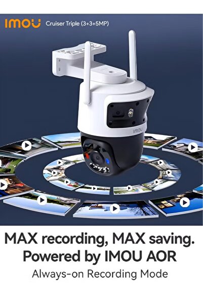 Imou Cruiser 11MP Triple-Lens WiFi Security Camera 2K Smart AI Detection, WiFi 6, 2-Way Audio