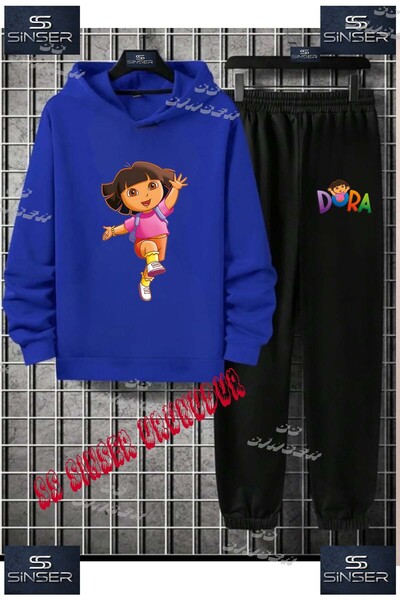 SS SİNSER Детски унисекс спортен екип с качулка и принт „DORA ELLER ACIK KOSAN”