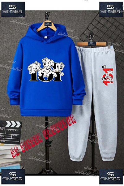 SS SİNSER Παιδικό Unisex Σετ Φόρμας με Κουκούλα με Στάμπα "DALMACIAN DOG BLAC...