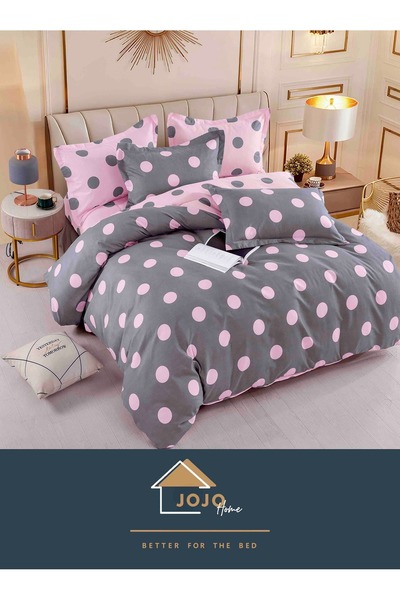 JOJO HOME Bed linen, fine cotton, double bed, 230x240, with pattern