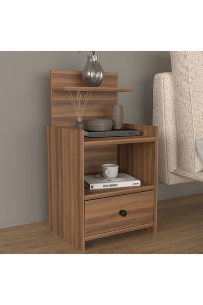 klubeconcept Modern Raflı Çekmeceli Komodin %100 MDF