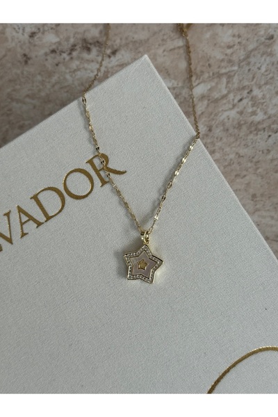 LUXSTONE White Stone Gold Necklace