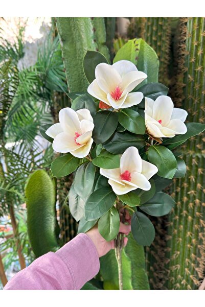 KOZALILAR Salon Dekoru Zarif Yapay Manolya Çiçeği