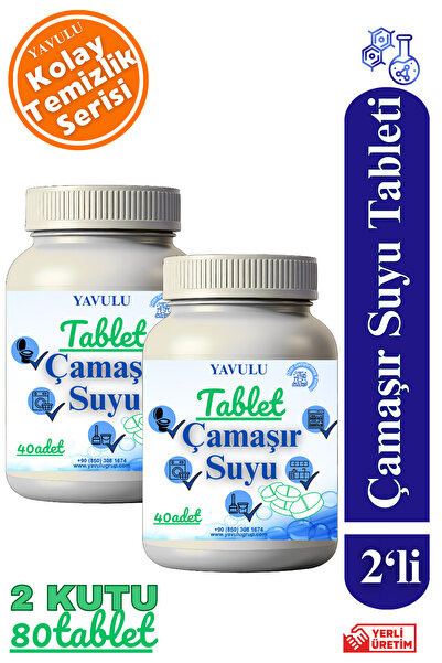 yavulu Çamaşır Suyu Tableti (1Kutu=40Tablet) Ultra Konsantre Tablet Çamaşır Suyu (2KUTU)