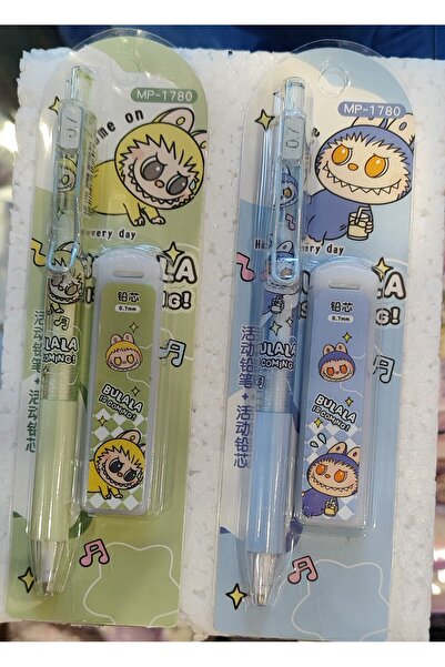 ada çanta kırtasiye Labubu Figured 0.7 Tip Mechanical Pencil and Pencil Tip 2 Packs Model 1 Ad95552