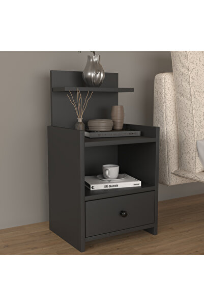 klubeconcept Modern Raflı Çekmeceli Komodin %100 MDF