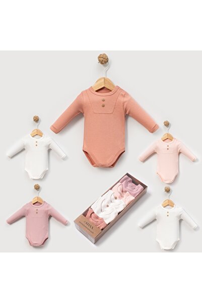 Generic Brand Lovemaxx Girls 0/3-3/6 Months 5-Piece Long Sleeve Bodysuit 100%...