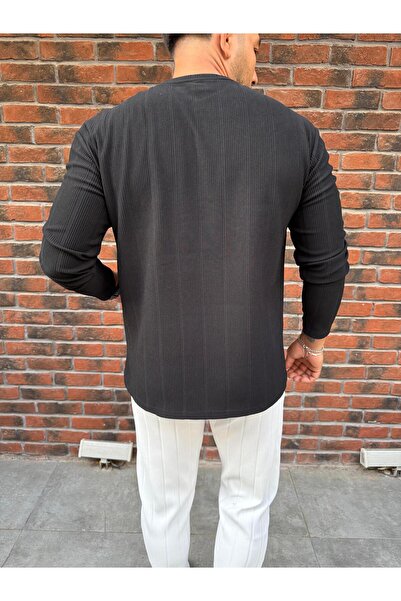 Combineman35 Ανδρικό φούτερ με κάθετες ρίγες από ύφασμα Ottoman με λεπτομέρεια τσέπης