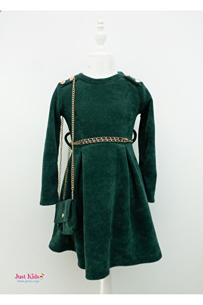 Nobrand Elegant Velvet Dress with Bag, Ages 4-14
