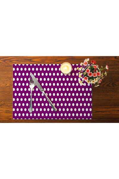 QueenHome Modern Purple Polka Dot 30 X 45 cm American Service Set of 2 Stylish Table Decor