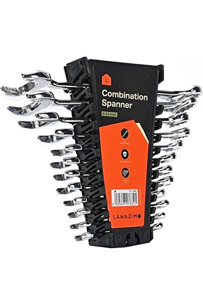 Lawazim Combination Spanner Set - 12 Piece 8-24mm Ratcheting Wrench Kit with Case