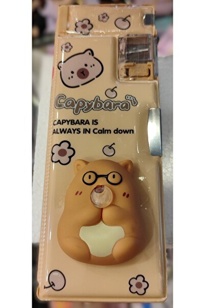 ada çanta kırtasiye Capybara-Shaped 3-Compartment Pencil Case with Sharpener, Sukushi Model Pencil Case Ad46461