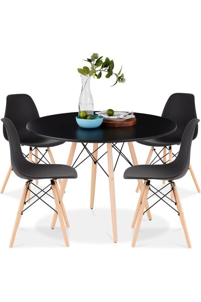 Crestj Best Choice Products Dining Set 5 Pieces - Modern Mid-Century Design with Table and 4 Chairs