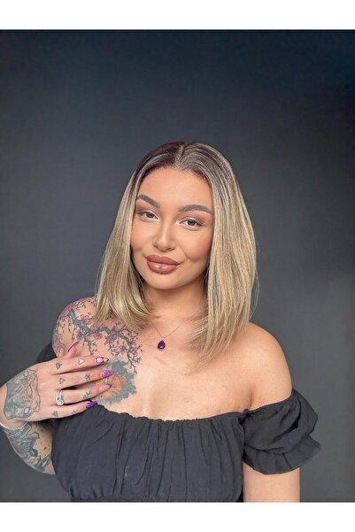 Suzan Peruk Doğal Görünümlü Küt Bob Kesim Tül Peruk | Bob Kesim Sentetik Saç