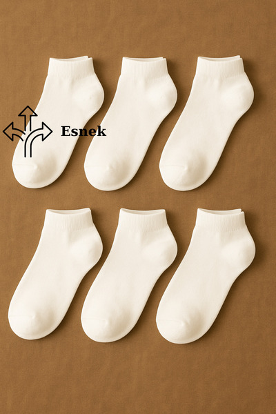 PAMORA 6 чифта бели памучни дамски чорапи - къси чорапи