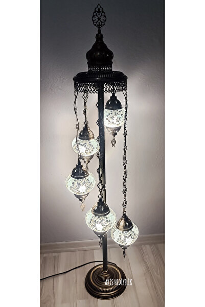 Zem El Yapımı Otantik Mozaik Lambader 5 Li