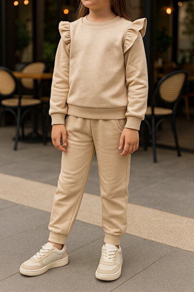 ConalBRT اشتري مقاس أكبر - طقم بناتي مكون من قطعتين مزين بالكشكشة والتطريز با...