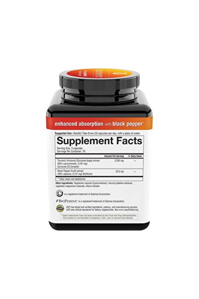 Youtheory Turmeric Extra Strength Formula 2,250 Mg 210 Capsules