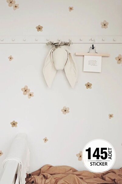 TUGİBU Minimal Çiçek Sticker Seti, Soft Dekoratif Çiçek Sticker, Çocuk Odası ...