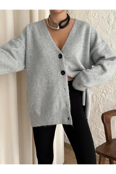 yeditepe fashion Yumuşak Dokulu Oversize Elit Triko Hırka