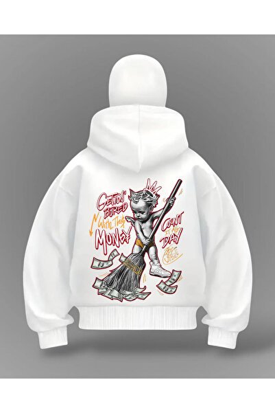 weywot Гроші Чіткі деталі Повна маска Oversize Hırka