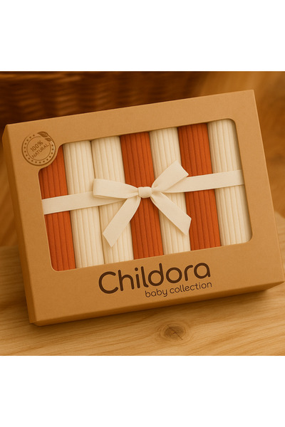 Childora مجموعة من 7 مناديل مبللة للفم للأطفال مصنوعة من القطن بنسبة 100% مقا...