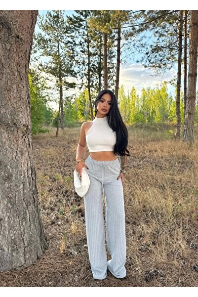 Vona Nova Ribbed chardonnay trousers gray a4058