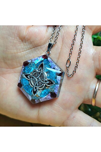 Singincraft Kuzey Yıldızı - Triquetra Orgonit Kolye - Paslanmaz Çelik Zincir (EL YAPIMI TASARIM ÜRÜNLER)