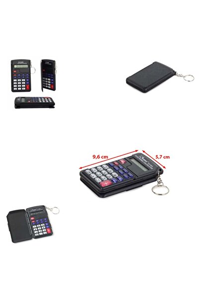 Paras Ticaret 8 Haneli Kapaklı Mini Cep Hesap Makinesi Anahtarlık Hesap Makinesi (1 ADET) (EBAT: 9,6 cm x 5,7 cm)