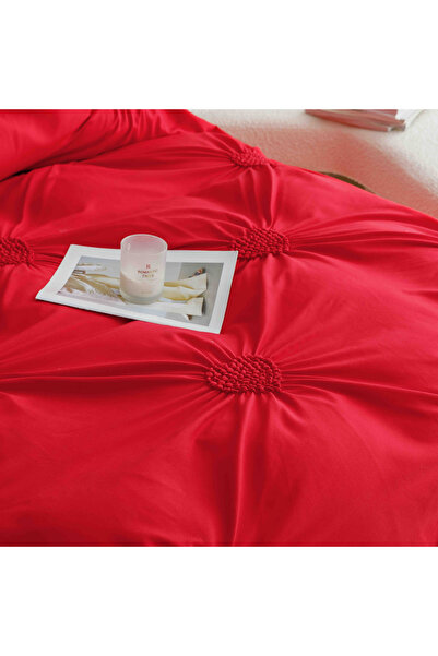 JOJO HOME Bed Sheets, 6 Pieces, Embroidered Hearts, Finet Premium, Red